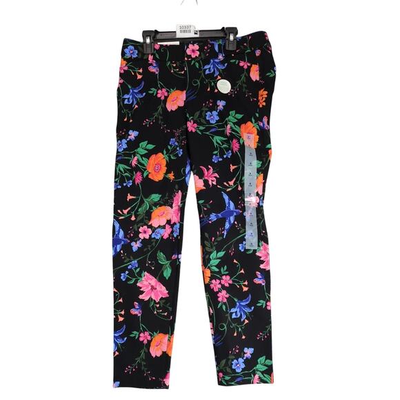 NWT Old Navy Pixie Floral Print Pants Women's 6 Stretch 30x27 Birds Cottagecore - Picture 1 of 10